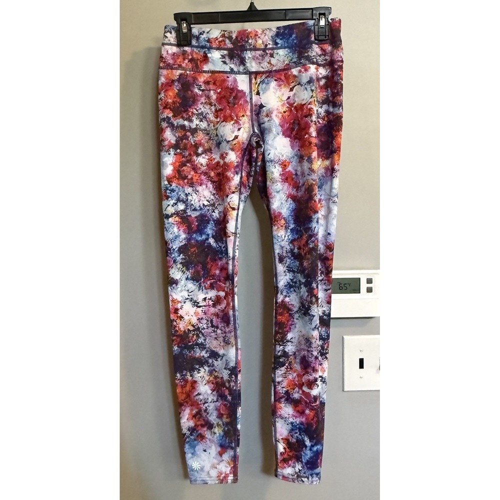 Athleta Leggings Hypersonic Sonar Ember Crop Workout Zipper Pocket Women's Small